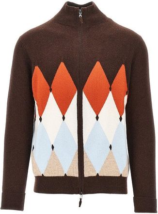 Ballantyne Diamond-shaped cashmere cardigan Man 46