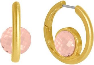 Dean Davidson Floating Morganite Huggie Hoop Earrings in Gold/Morganite at Nordstrom