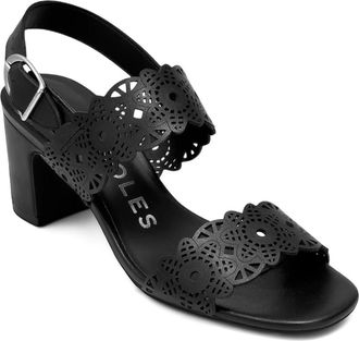 Aerosoles Glen Slingback Sandal in Black Perf Fx Nappa at Nordstrom, Size 6.5