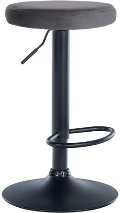 Clp Clp - Taburete De Bar Ponte Tapizado En Terciopelo Gris Oscuro Negro