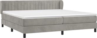 vidaXL Vidaxl - Cama Box Spring Con Colch&oacute;n Terciopelo Gris Claro 200x200 Cm