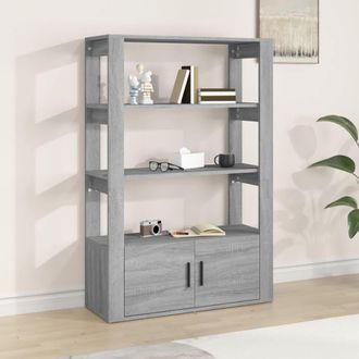 vidaXL Aparador De Madera Contrachapada Gris Sonoma 80x30x119,5 Cm Vidaxl