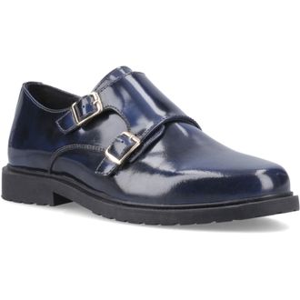 Hush Puppies Verity Hi-Shine Leather Womens Navy Shoes - Size UK 6