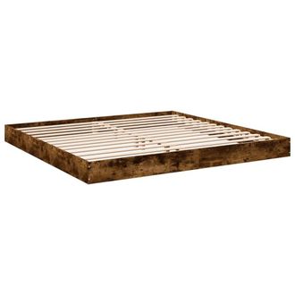 Berkfield Home Modern Bed Frame Frame Smoked Oak 180x200 cm Super King Wood in Brown