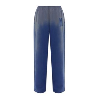 Moschino Sweatpants, female, Blue, Size: XS Wide-Leg Sweatpants