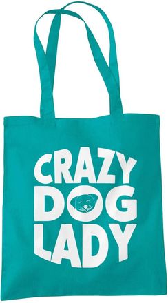 Bang Tidy Clothing Crazy Dog Lady Tote Bag - Gifts for Women Dog Lovers Owners - Reusable Shopper Shoulder Tote Bags for Groceries, Gift bags, Book Bag, Travel Bag - 100