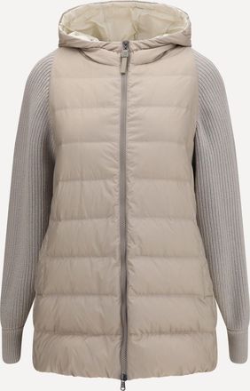 Brunello Cucinelli Giacca Piumino lunga con catena monili Woman 42
