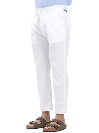 Golden Craft 1957 White Cotton-Blend Stretch Pants