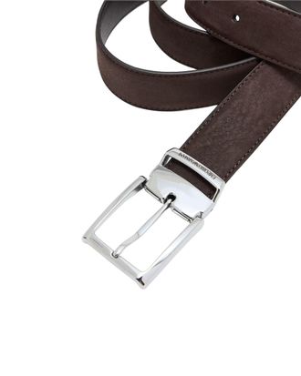 Emporio Armani Nubuck Leather Belt - Brown