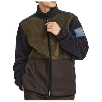 Revolution Blocked Teddy Jacket Fleecejacke f&uuml;r Herren | schwarz