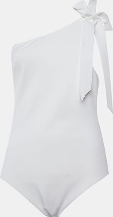 Zimmermann White Synthetic Bow Detail One Shoulder Zinnia One Piece Swimsuit