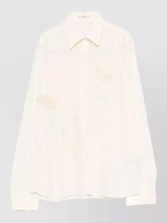 Ermanno Scervino silk shirt embroidered long sleeves sheer design