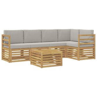 vidaXL Conjunto De Sof&aacute;s De Exterior 6 Pcs Blanco Y Gris Claro Vidaxl