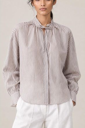 Brunello Cucinelli Womens Beige Silk Blend Shirt, Size XS