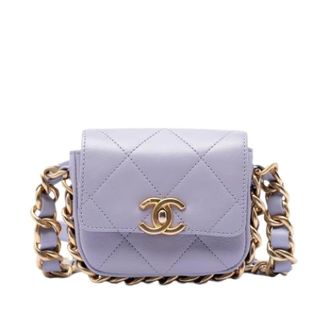 Chanel Pre-owned Mini Flap Bag - Dames - Pre-owned - Paars - Maat: ONE Size Zijde