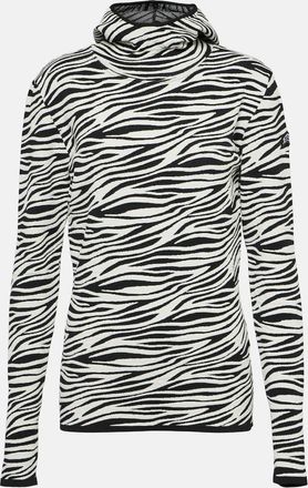Jet Set Zoey zebra-print jacquard hoodie