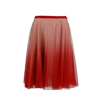 Valentino Rode Valentino Ombre Tule A-lijn Rok - jaren 10