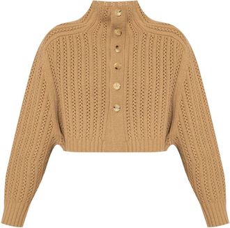 Max Mara Hodeida cropped sweater - women - Cashmere/Wool - L - Neutrals