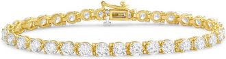 Diana M. Jewels 14kt yellow gold 28cts round lab grown diamond 3-prong tennis bracelet