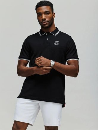 Psycho Bunny Mens Jude Pique Polo 001 BLACK / XXXL
