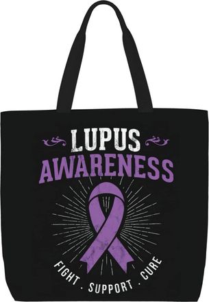 Generic Canvas Tote Bag Lupus Awareness Handbag Girls Casual Beach Travel Bags, For School, Work, Wedding, Swim, Gym