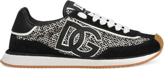 Dolce & Gabbana Zwart/Wit Su&egrave;de Veterschoenen - Dames - Sneakers - Zwart - 35 EU - Su&egrave;de - Schoenen