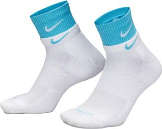 Nike Everyday Plus Cushioned Ankle Tube Socks White Blue DH4058-103