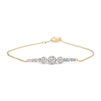 House of Brilliance 10K Yellow Gold Plated.925 Sterling Silver 1.0 Cttw Lab Grown Diamond Bezel Set Bracelet
