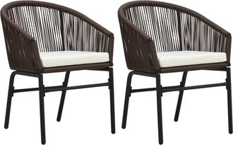 vidaXL Sedie Da Giardino 2 Pz Marroni In Rattan Pe - Vidaxl