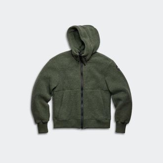 Canada Goose Blouson aviateur en molleton Chilliwack, disque noir (Hommes, Quarry Grey, TTG)