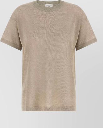 Brunello Cucinelli short sleeve sweater round neck ribbed collar