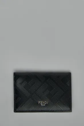 Fendi Signature Grained Leather Card Case