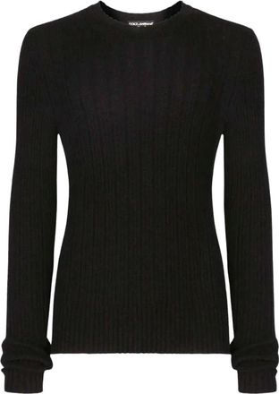Dolce & Gabbana Sweater van katoenmix - Heren - Ronde hals truien - Zwart - 3XL - Katoen - Truien & Vesten