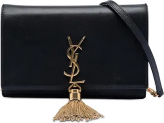 Saint Laurent Pre-owned Saint Laurent Smooth Calfskin Monogram Kate Tassel Chain Wallet Ladies IKQSNUJOL0N1TBKW