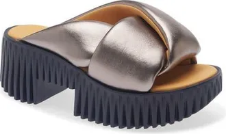 4CCCCees Plia Anda Platform Sandal in Gun Metal at Nordstrom, Size 38