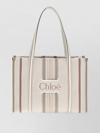 Chlo&eacute; woody small canvas beach bag