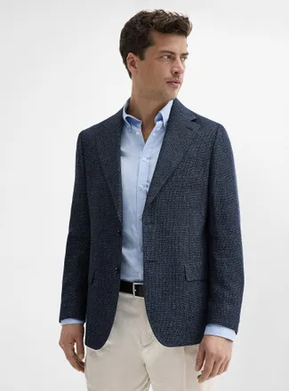 Le 31 Mens Linen-blend textured jacket Berlin fit - Regular