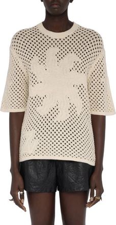 Zadig&Voltaire Maylina Open Stitch Shirt in Ecru at Nordstrom, Size X-Small