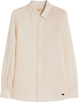 Max Mara Wkdwerner Shirt - Dames - Overhemden - Beige - 2XS - Linnen - Overhemden
