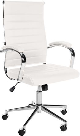 Clp Silla De Oficina Mollis De Cuero Aut&eacute;ntico Blanco