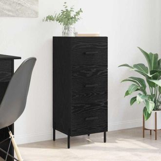 vidaXL vidaXL Credenza Rovere nero 34 x 34,5 x 90 cm Legno multistrato