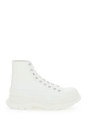 Alexander McQueen Alexander Mcqueen Womens White Canvas Tread Slick Sneakers Cotton - Size EU 40