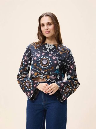 Cleobella Leela Long Sleeve Top In Black