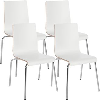 Clp Set De 4 Sillas Apilables Gahanna Blanco