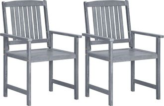 vidaXL Garden Chairs 2 pcs Gray Solid Acacia Wood, 45944