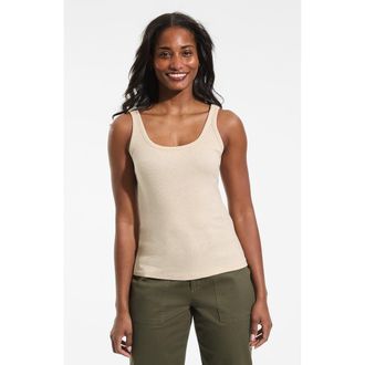 Lands End Micro Rib Go-To Layering Tank in Oatmeal Heather at Nordstrom, Size Medium