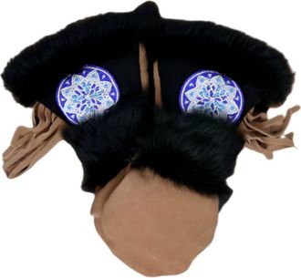 Astis Kids Snow Ghost Mittens In Black Multi