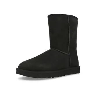 UGG Classic Short II 1016223-BLK Boots Womens Black Suede Sheepskin Hawk3307