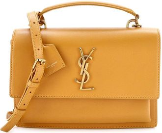 Saint Laurent Yellow Sheep Leather Sunset Top Handle Shoulder Bag Medium (Authentic Pre-Loved)