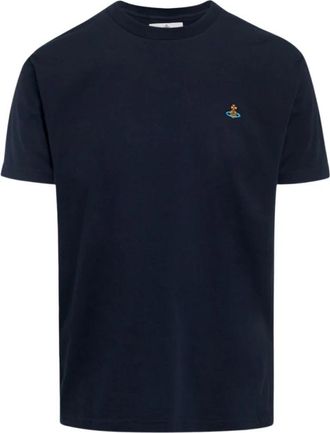 Vivienne Westwood Multi Orb Navy T-Shirt - Dames - T-shirts - Blauw - S - Katoen - Tops